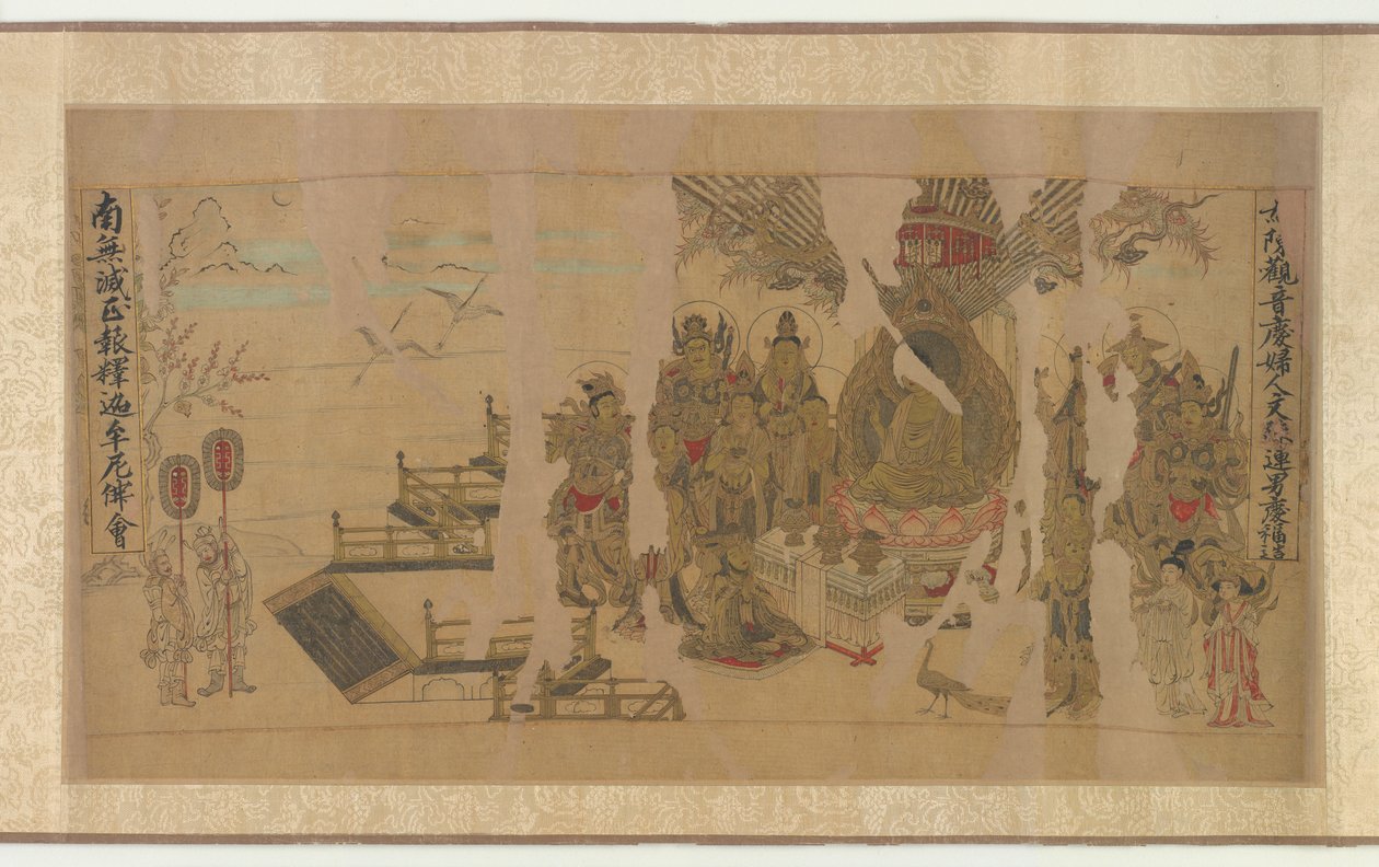 Buddha tilltalar Yamaraja i Kushinagar av Unknown artist