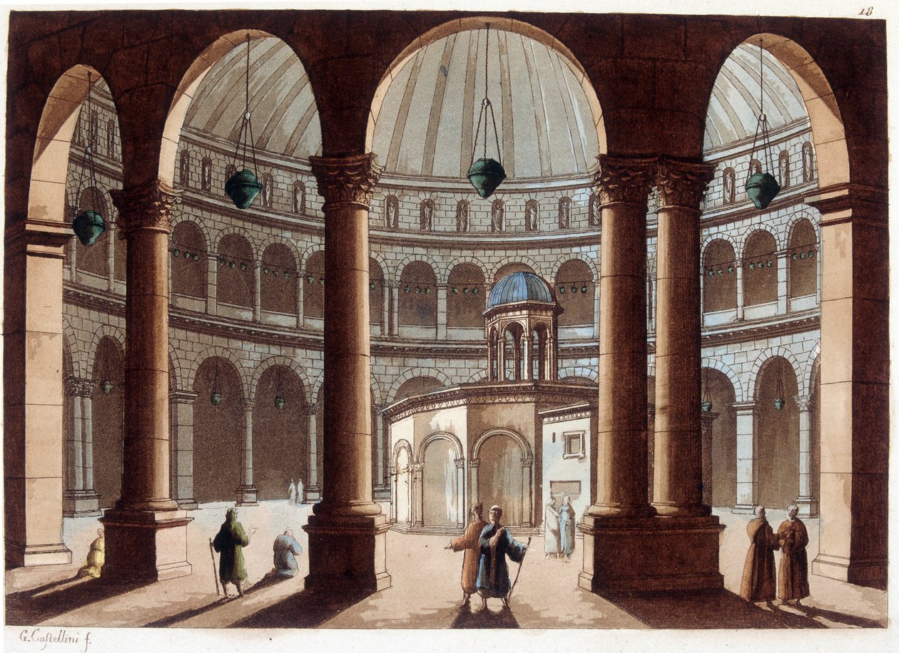 Heliga gravens kyrka, Palestina. I "" Le costume ancien et moderne"" av Unknown artist