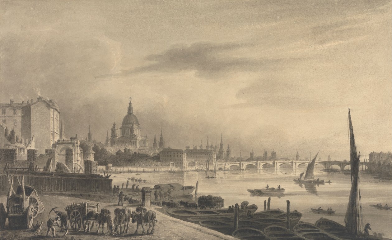City of London från Somerset House av Unknown artist