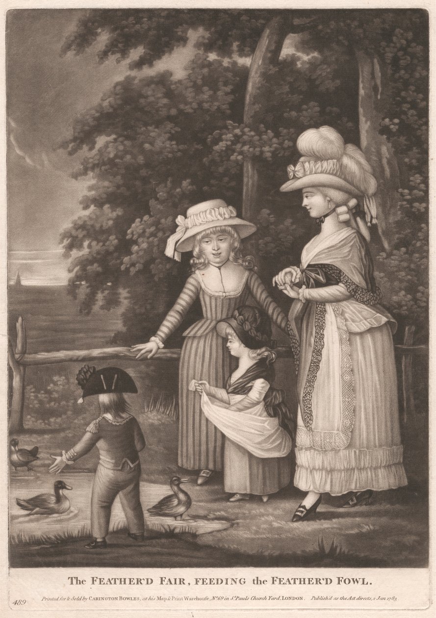 Den befjädrade mässan, utfodring av den befjädrade fågeln av Unknown artist