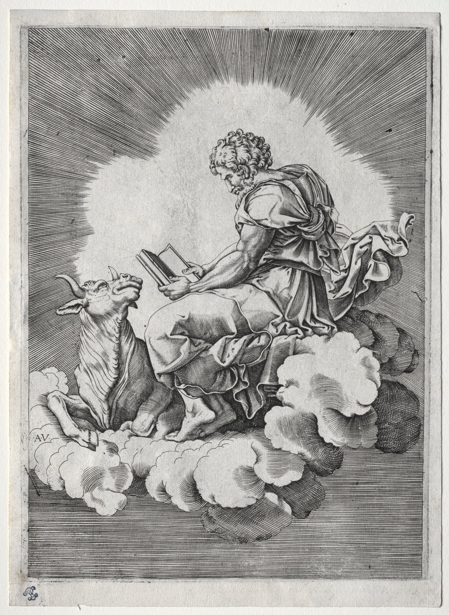 De fyra evangelisterna: St. Lukas av Unknown artist