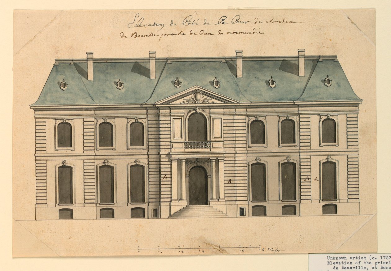 Fronthöjden av en villa i Benoille av Unknown artist