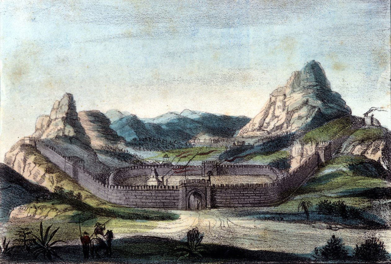 Kinesiska muren. 1800-talsgravyr. av Unknown artist
