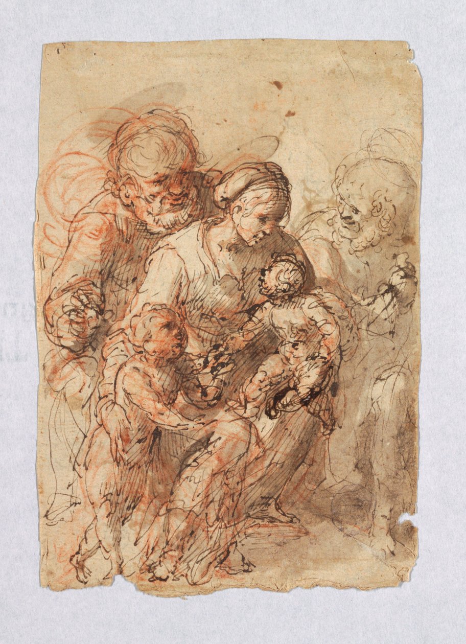 Den heliga familjen och St. John av Unknown artist