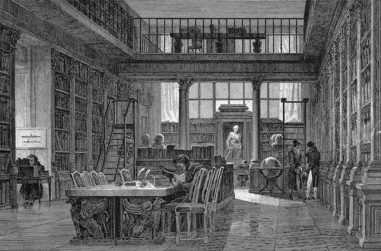 Institut de France i Paris - läsesal för INSTITUTE DE FRANCE - av Unknown artist