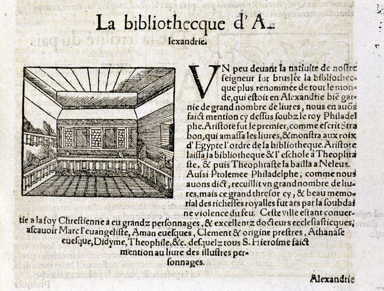 The Library of Alexandria - i "" Universal Cosmography "" av Unknown artist