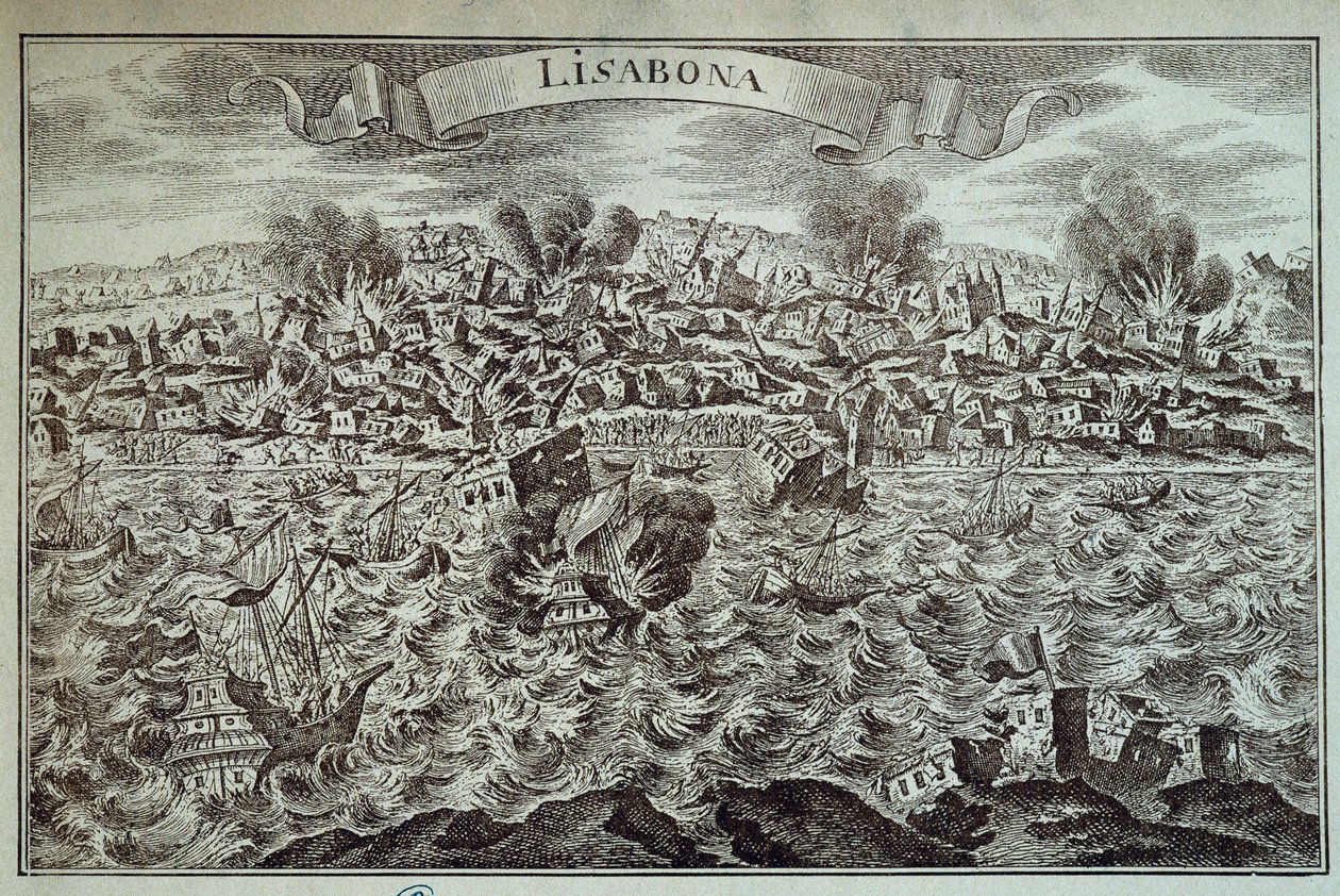 Jordbävningen i Lissabon 1755. av Unknown artist