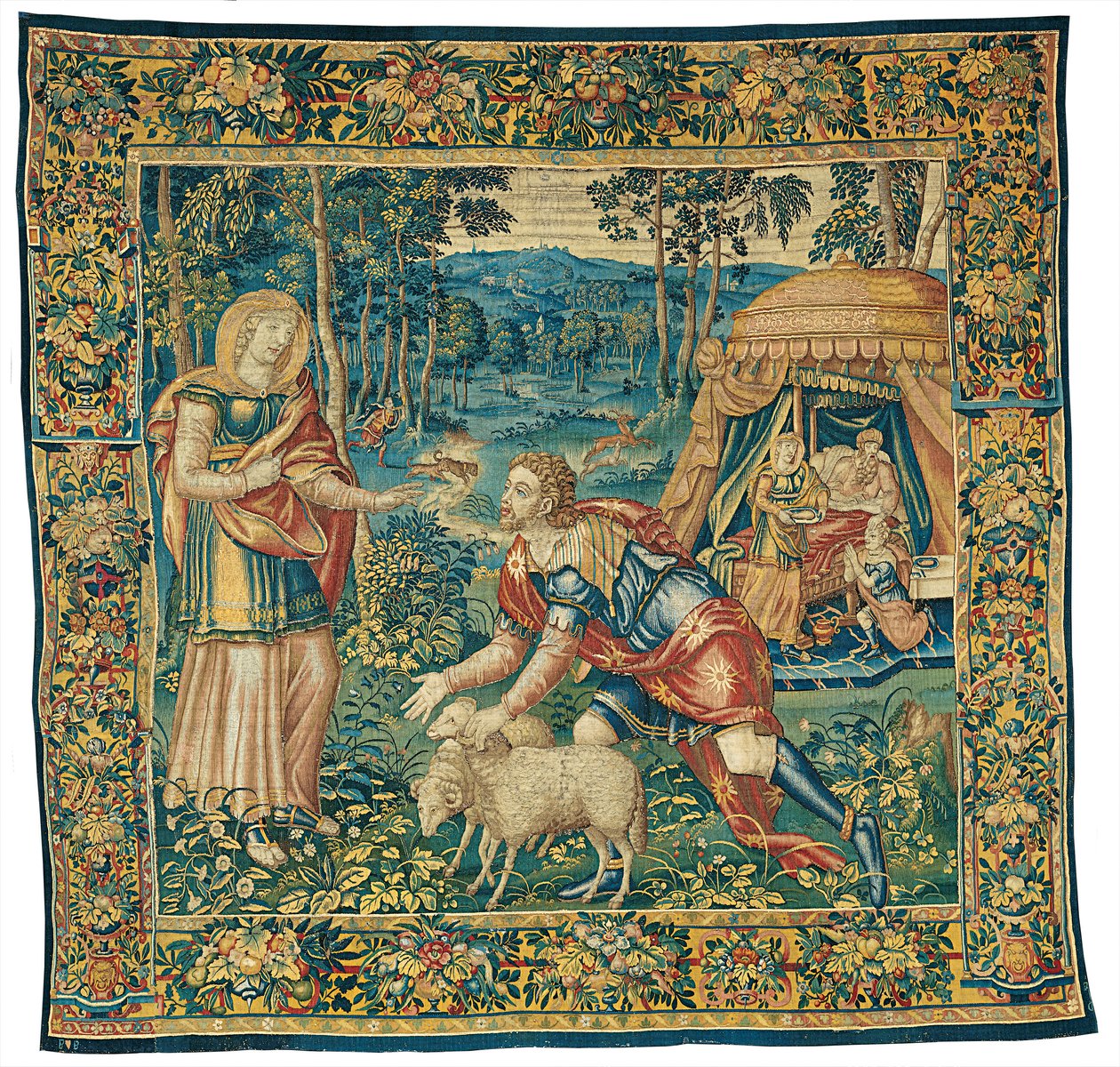 Mötet mellan Jakob och Rebecca och Isaks välsignelse av Jakob, från Berättelsen om Jakob av Unknown artist