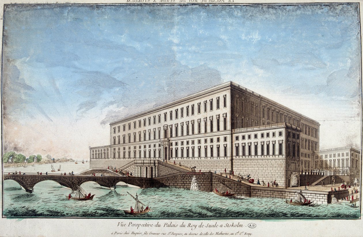 Konungens slott i Stockholm - gravyr av Unknown artist