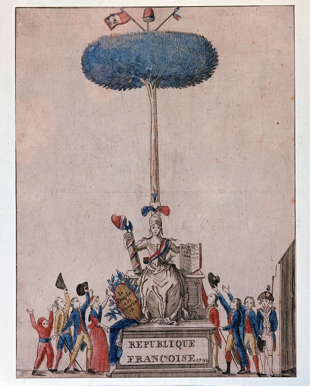 Folket är suveränt - Allegori över den franska republiken och frihetens träd av Unknown artist