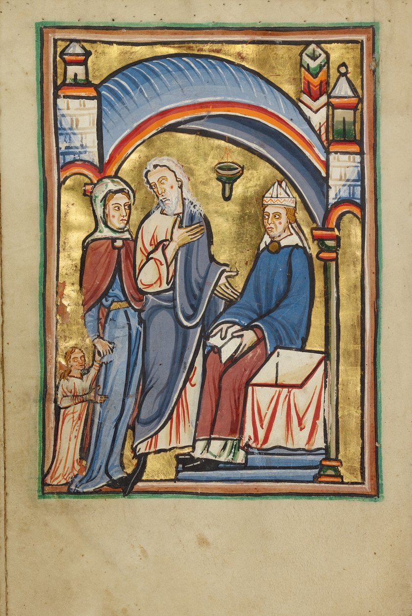 Jungfru Marie bebådelse i templet av Unknown artist