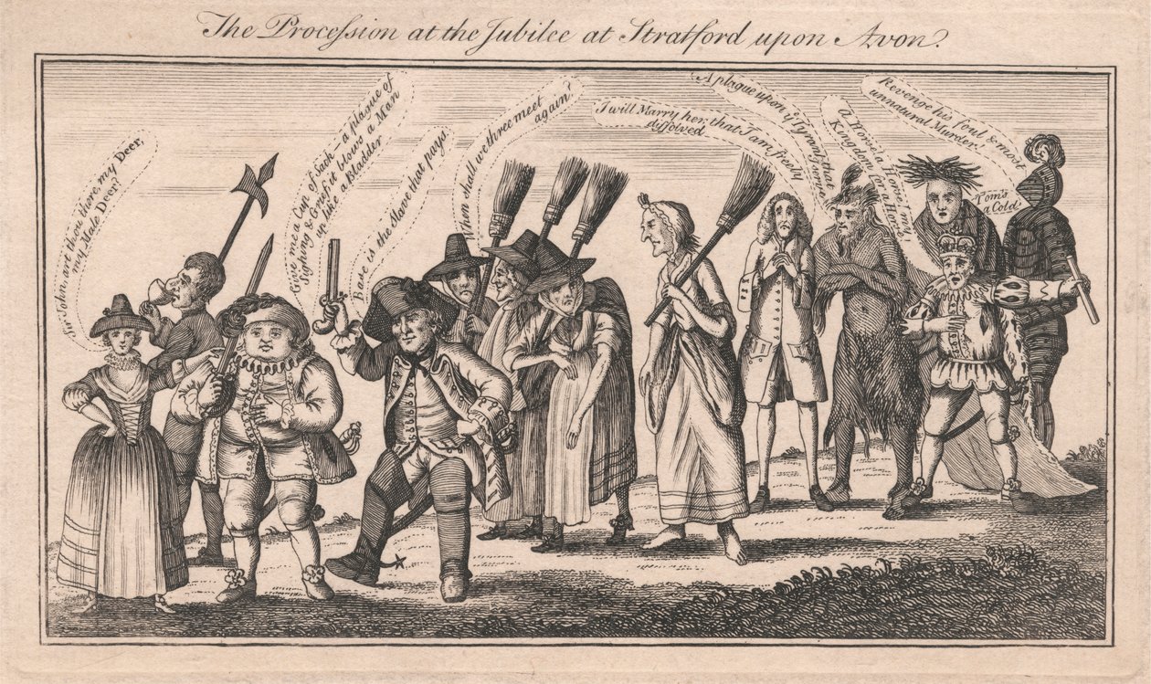 Processionen vid jubileet i Stratford upon Avon av Unknown artist