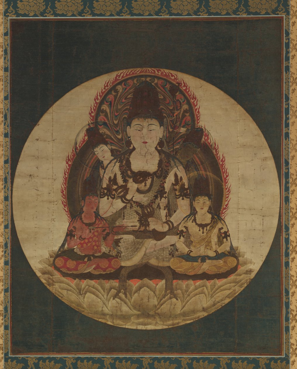 te se clet fem bodhisattvor (fem hemliga bodhisattvor) av Unknown artist