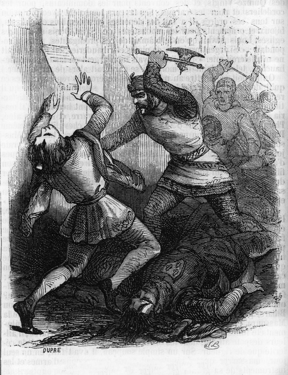 Den "sicilianska vespers" (Vespri Siciliani) folkliga revolt på ön Sicilien mot den franske kungen Charles av Anjous feodala herravälde, som inträffade i Palermo och Corleone, den 31 mars av Unknown artist