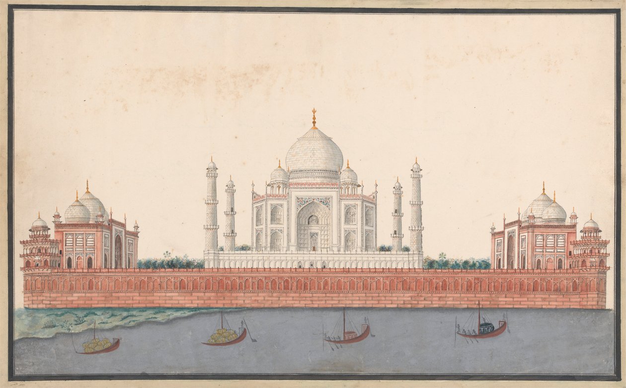Taj Mahal från floden av Unknown artist