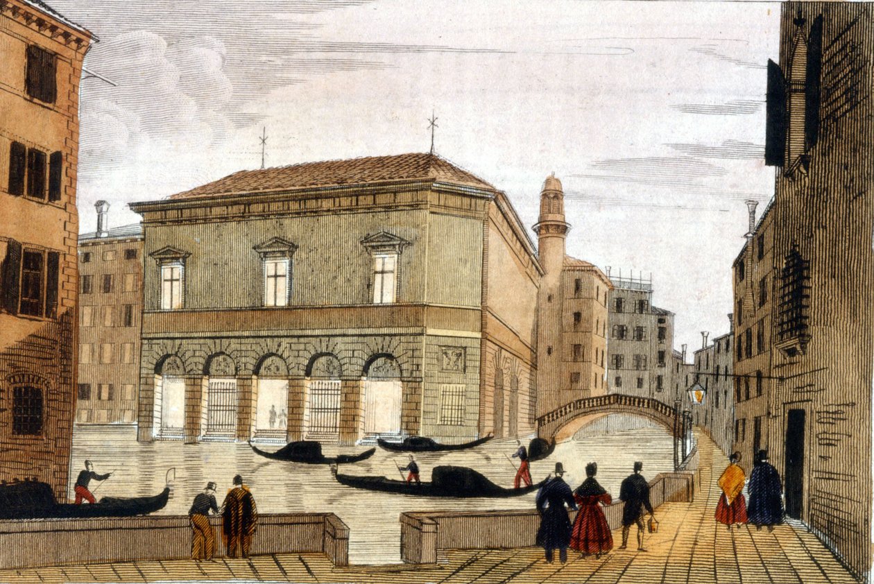 Teatern "La Fenice"" i Venedig. Gravyr från slutet av 1700-talet. av Unknown artist