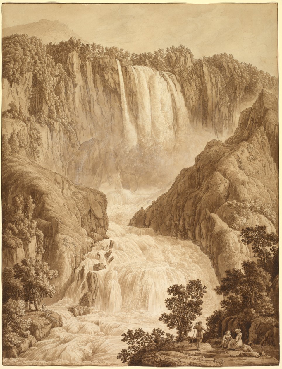 Vattenfallet i Marmore vid Terni av Unknown artist