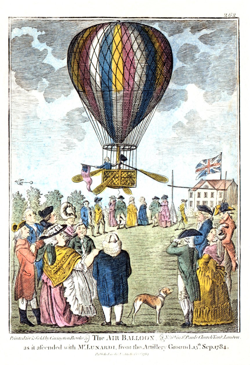 "Luftballongen när den steg upp med Mr Lunardi från artillerifältet den 15 september 1784 av Unknown artist