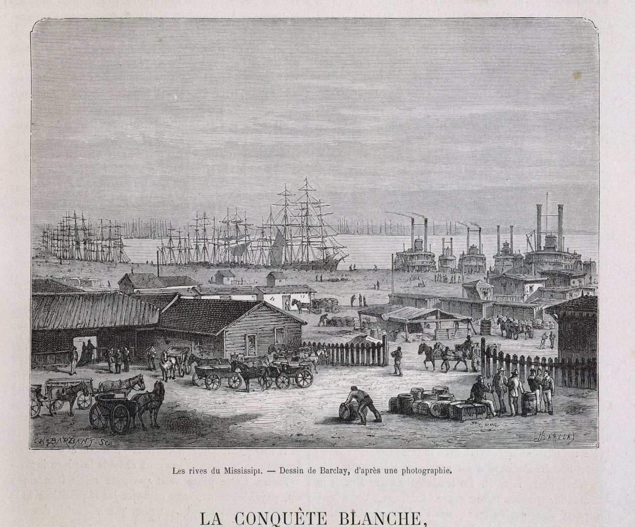 Mississippis stränder - i "" Le tour du monde", 2:a sem. 1876 av Unknown artist
