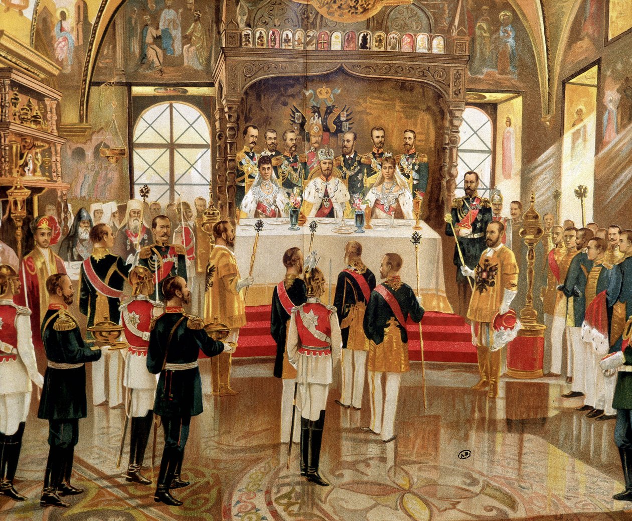 Kröningen av Ysar Nicholas II (1868-1918) i Moskva, Ryssland av Unknown artist