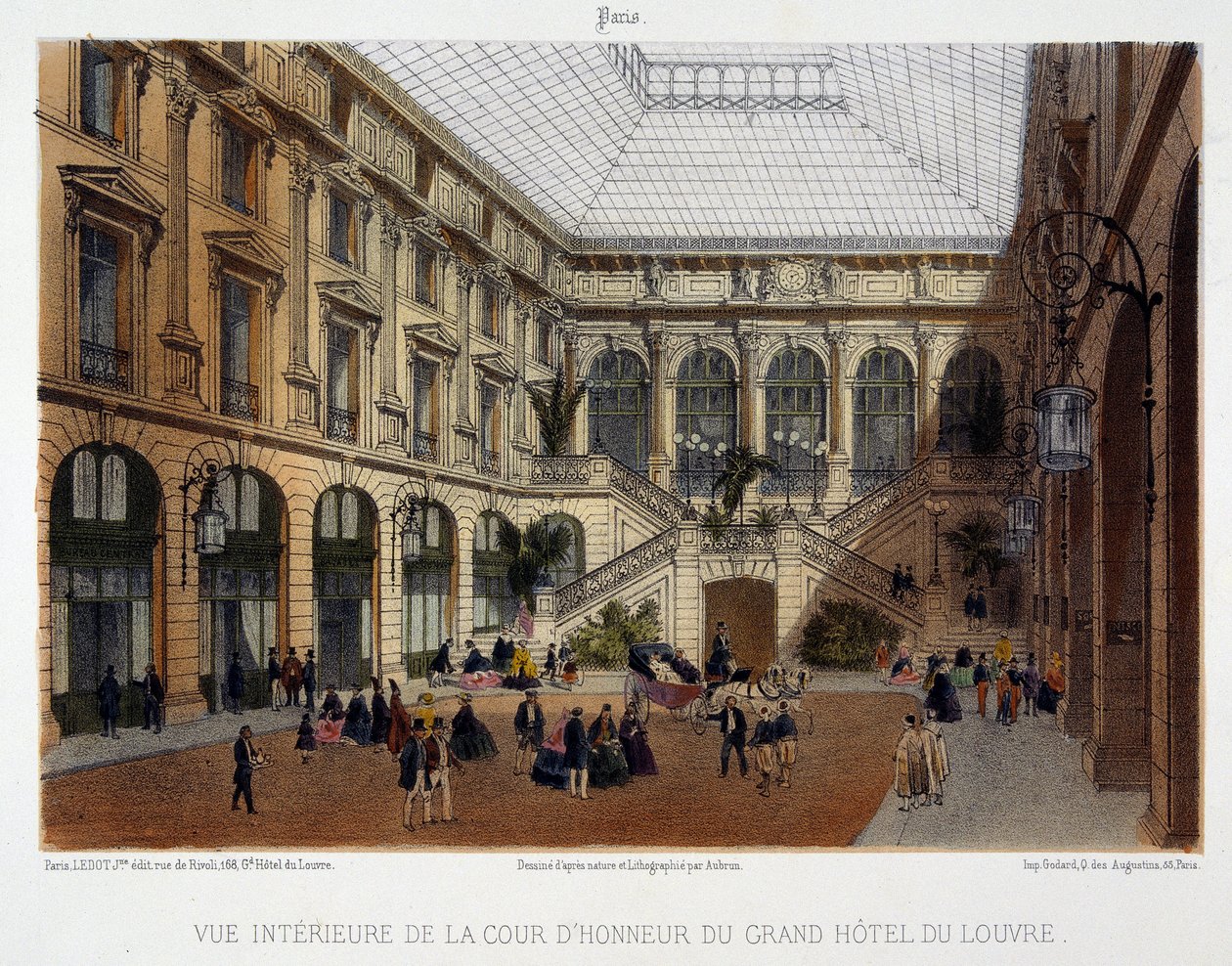 Grand Hôtel du Louvres hedersgård av Unknown artist