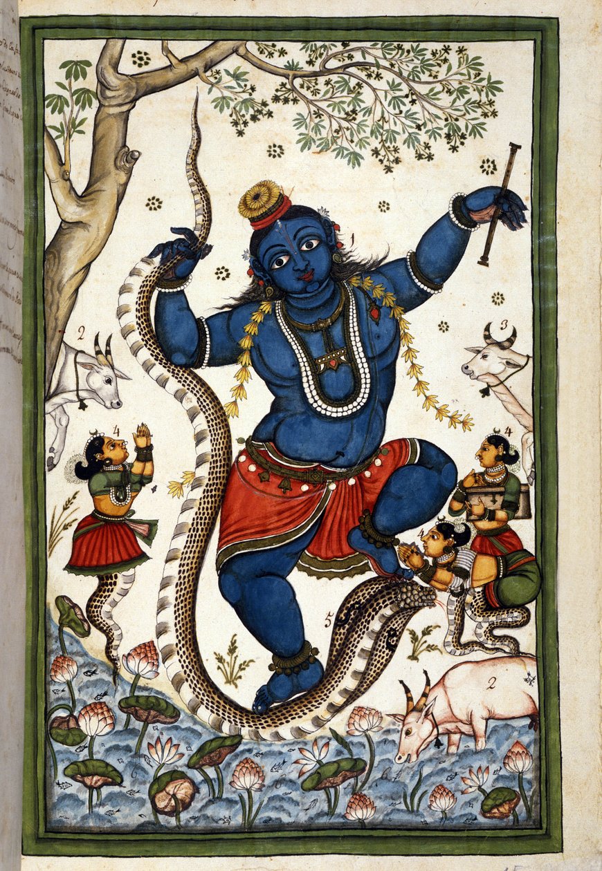 Den brahmanska triadens gudom Vishnu Page från manuskriptet (ms. 8300) "History of Mogol"" (Moghul eller Moghol) av Stefano Nivibus Cardeira. 1700-talet. Bibloteca marciana, Venedig av Unknown artist