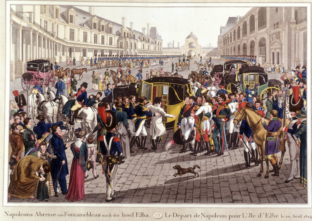 Avresan från Napoleon till ön Elba den 20 april av Unknown artist