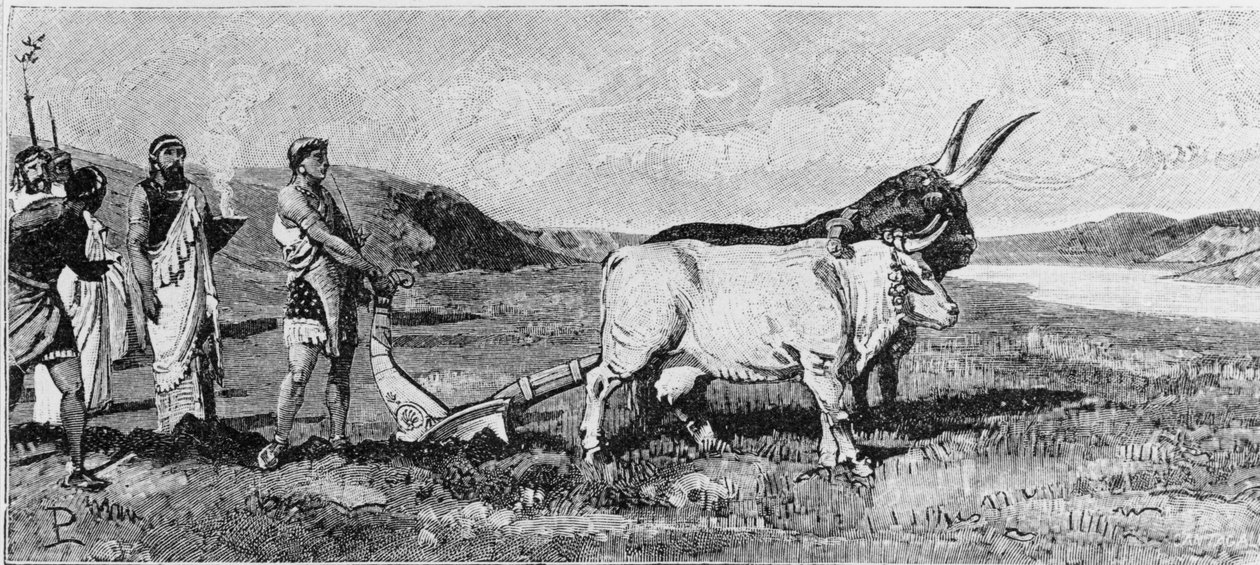 Grunden till Rom. 1800-talsgravyr. av Unknown artist