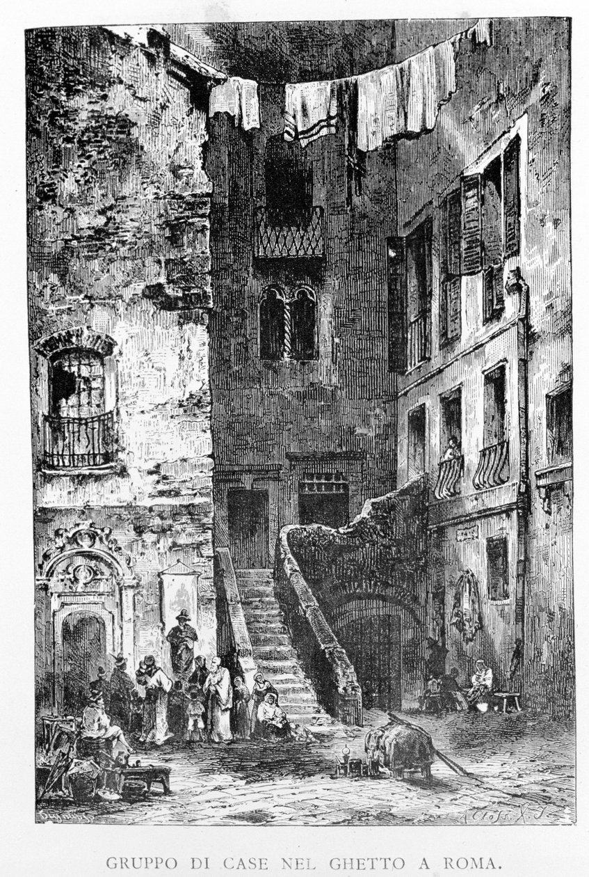 Ghettot i Rom på 1800-talet. av Unknown artist