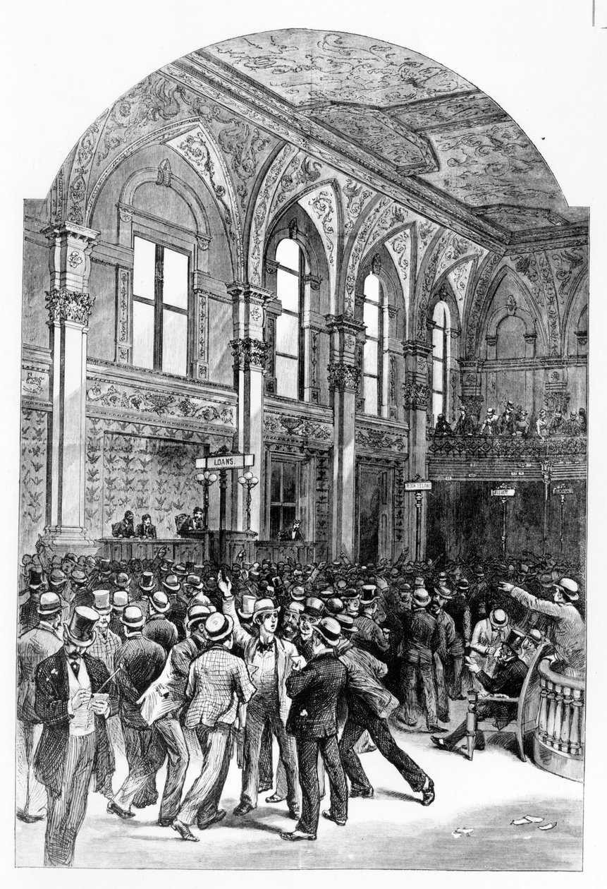 Interiören på New York Stock Exchange 1881. av Unknown artist
