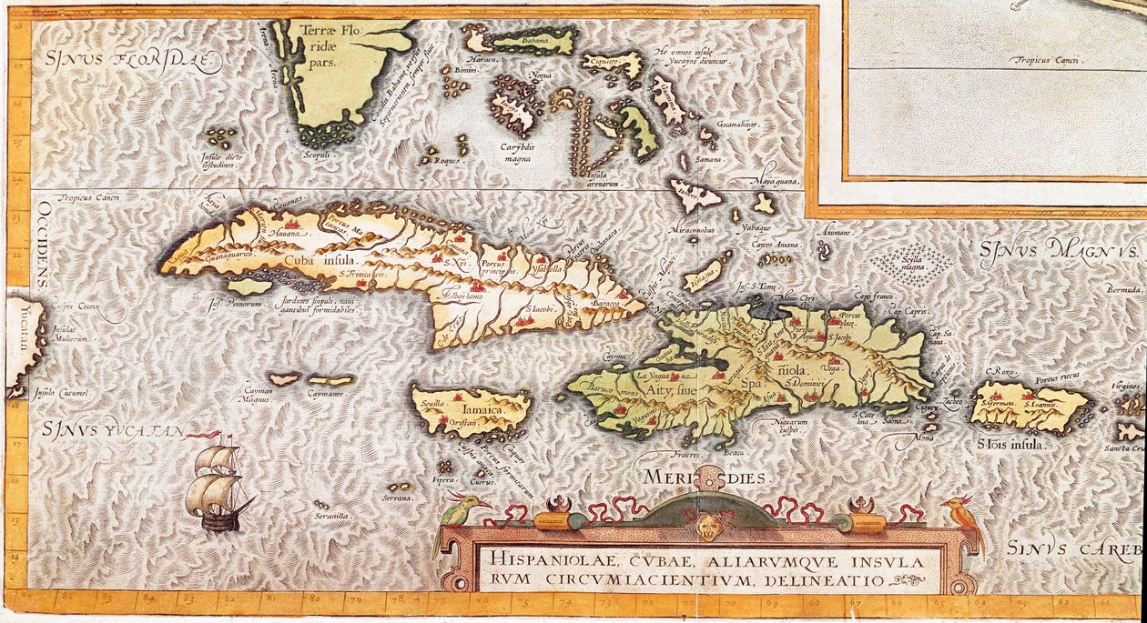 Öarna i de större Antillerna och de mindre Antillerna i Karibiska havet (karta av Unknown artist