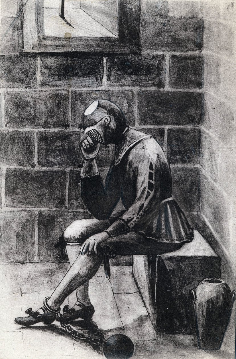 Mannen med järnmasken statsfånge internerades i fängelset på den heliga ön Margarita. av Unknown artist