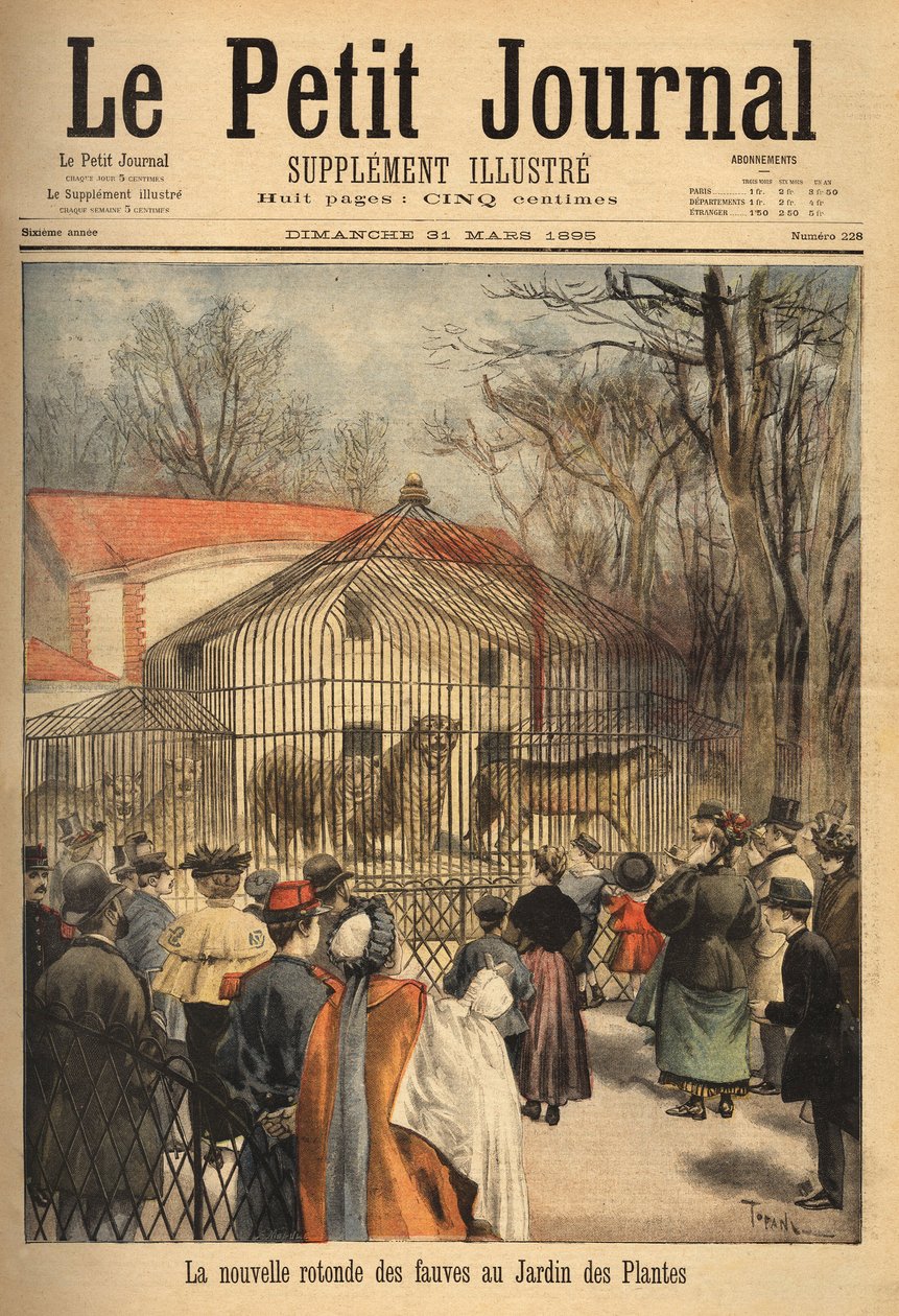 Odjurens nya rotunda i växternas trädgård i Paris. Gravyr i "" Le petit journal"" 1895-03-31. Selvas samling. av Unknown artist