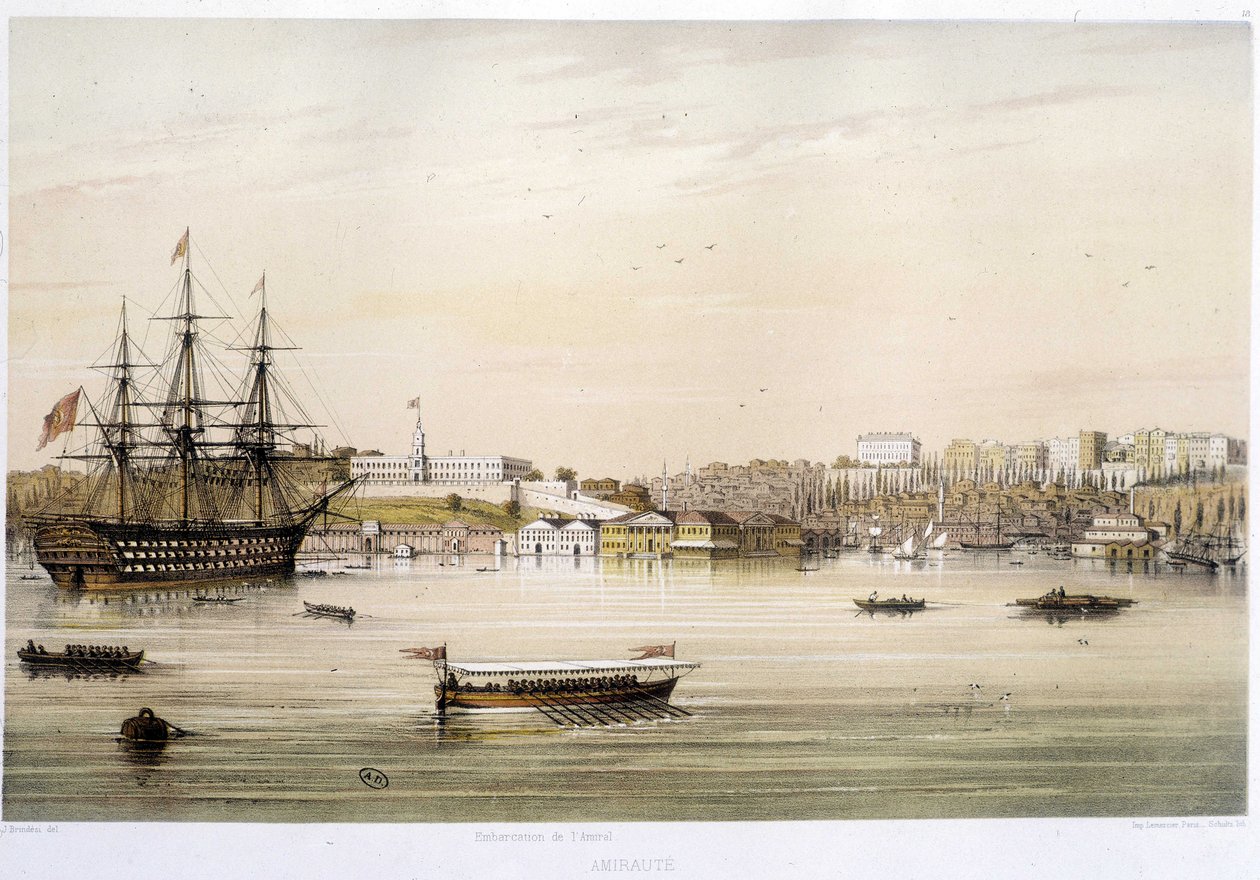 Hamnen eller Admiraut i Istanbul på 1800-talet av Unknown artist