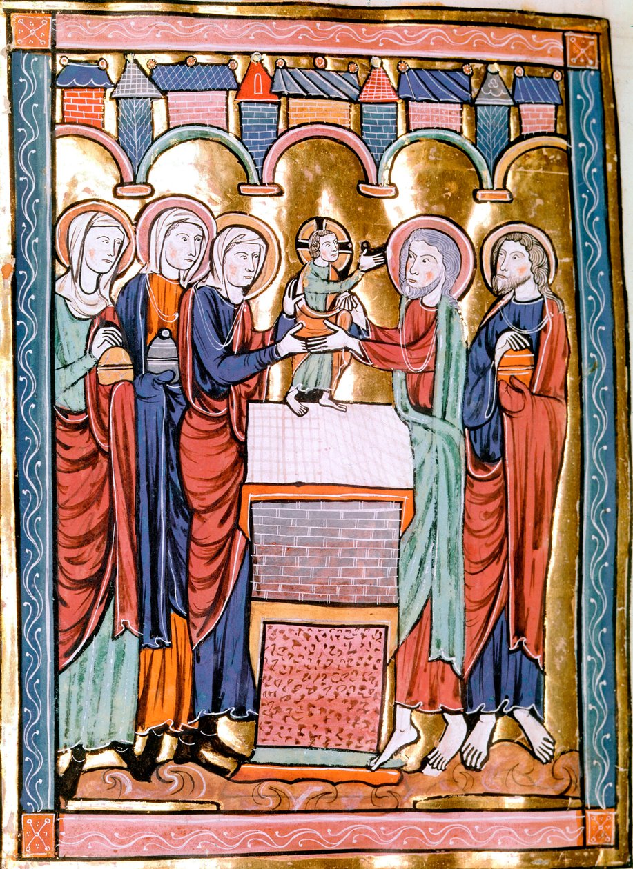 Presentationen vid miniatyrtemplet hämtad från "" Liber Psalmorum Cum Calendario"" eller "" Psaltier à l