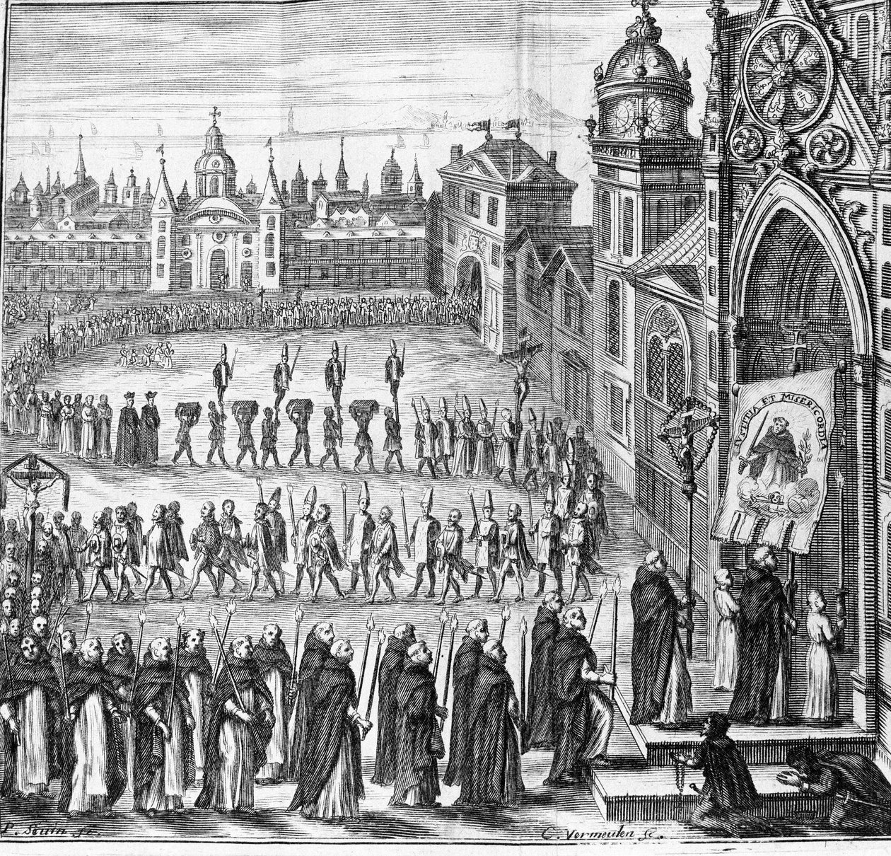 Inkvisitionens procession går till Tribunalen. Spanien. 1600-talet av Unknown artist