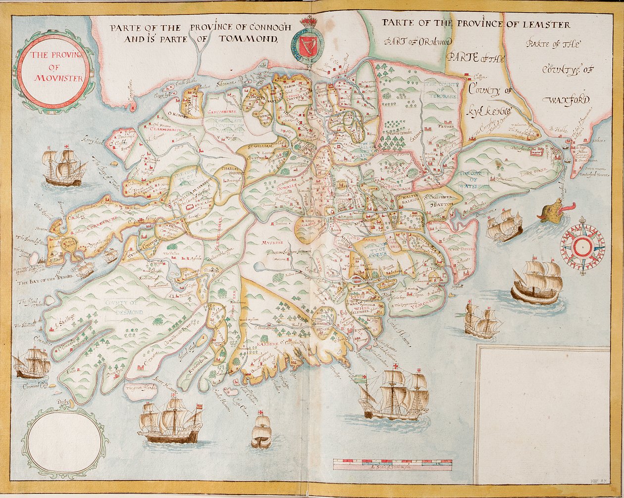 Provinsen Munster, Irland, ca 1595 (manuskript) av Unknown artist