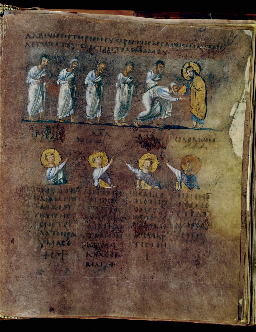 Den purpurfärgade Codex Rossanensis, 600-talet (handskrift) av Unknown artist