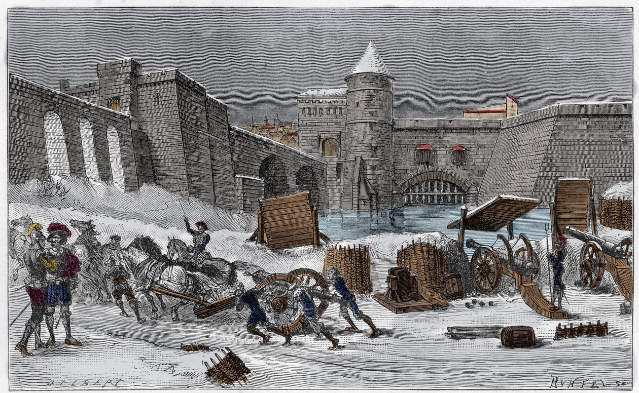 Sätet för Metz av Charles V 1552 i "" Les sieges celebres"" gravyr av Gilbert. av Unknown artist