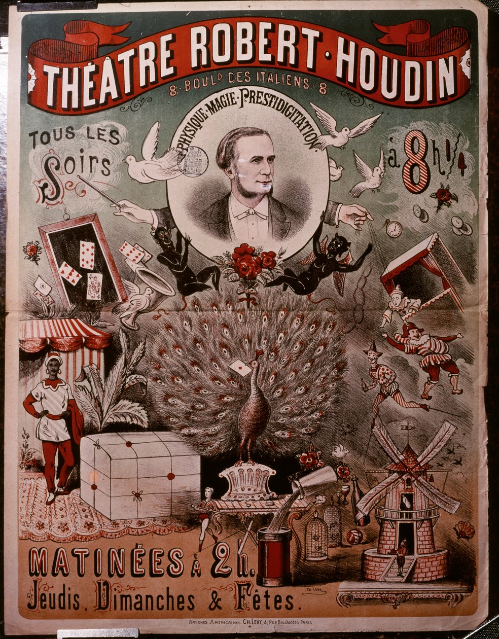 Teater Robert Houdin affisch, ca 1860-75 (affisch) av Unknown artist