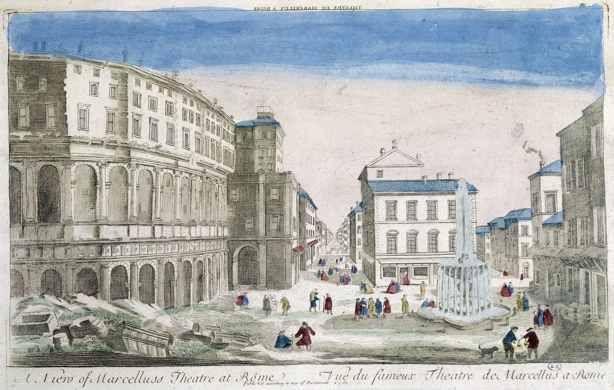 Marcellus teater i Rom - Optisk vy av Unknown artist