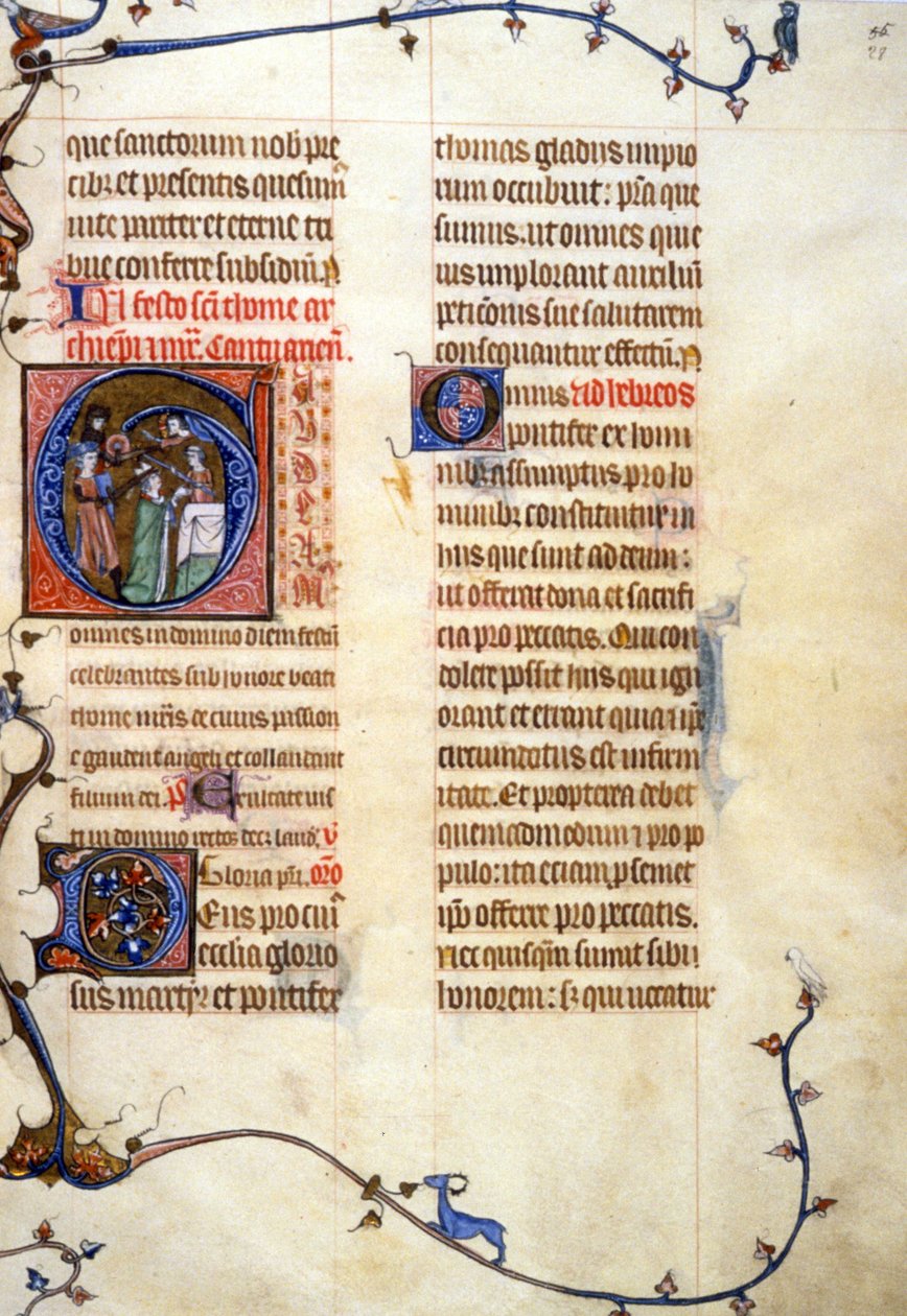 Thomas Becket, 90, 028r: Ansökan om auktorisation till kommunalbiblioteket i Toulouse (tel: 05 62 27 66 66) av Unknown artist