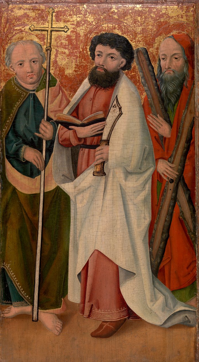 Tre apostlar med Scepter, Scimitar och Cross av Unknown artist