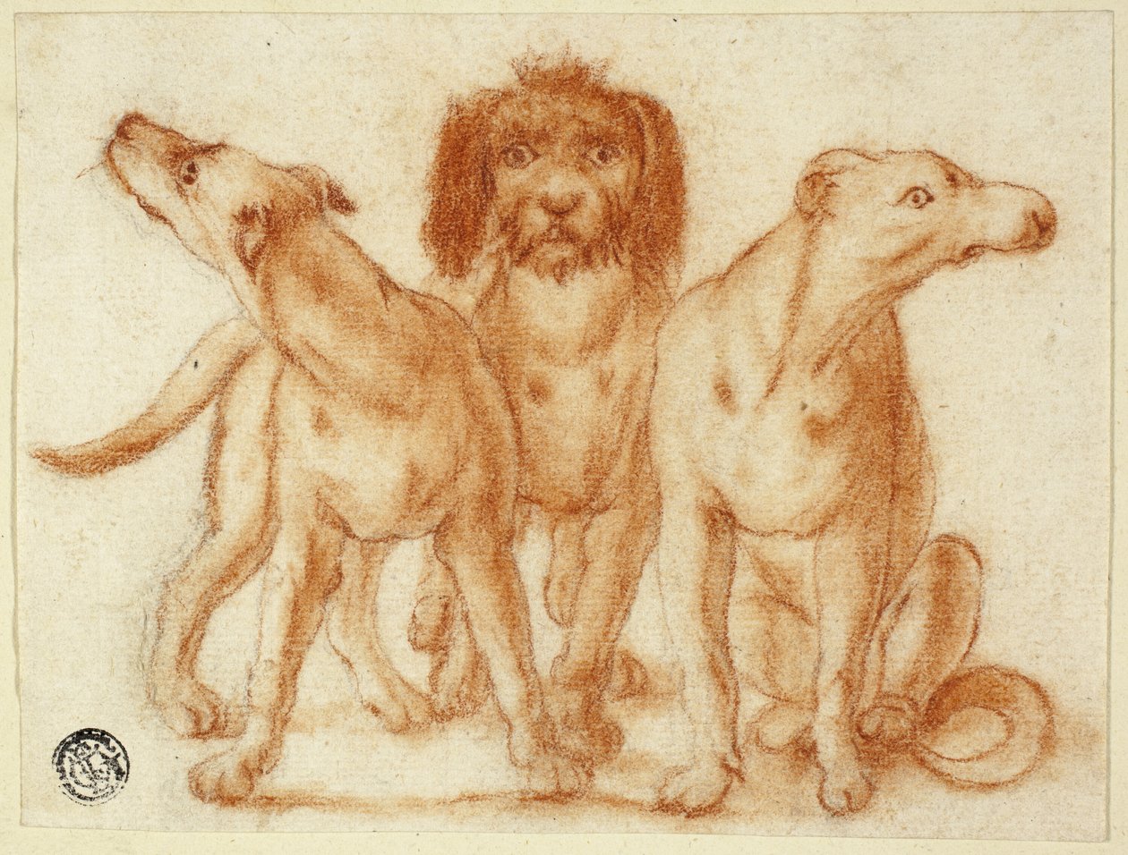 Tre hundar av Unknown artist