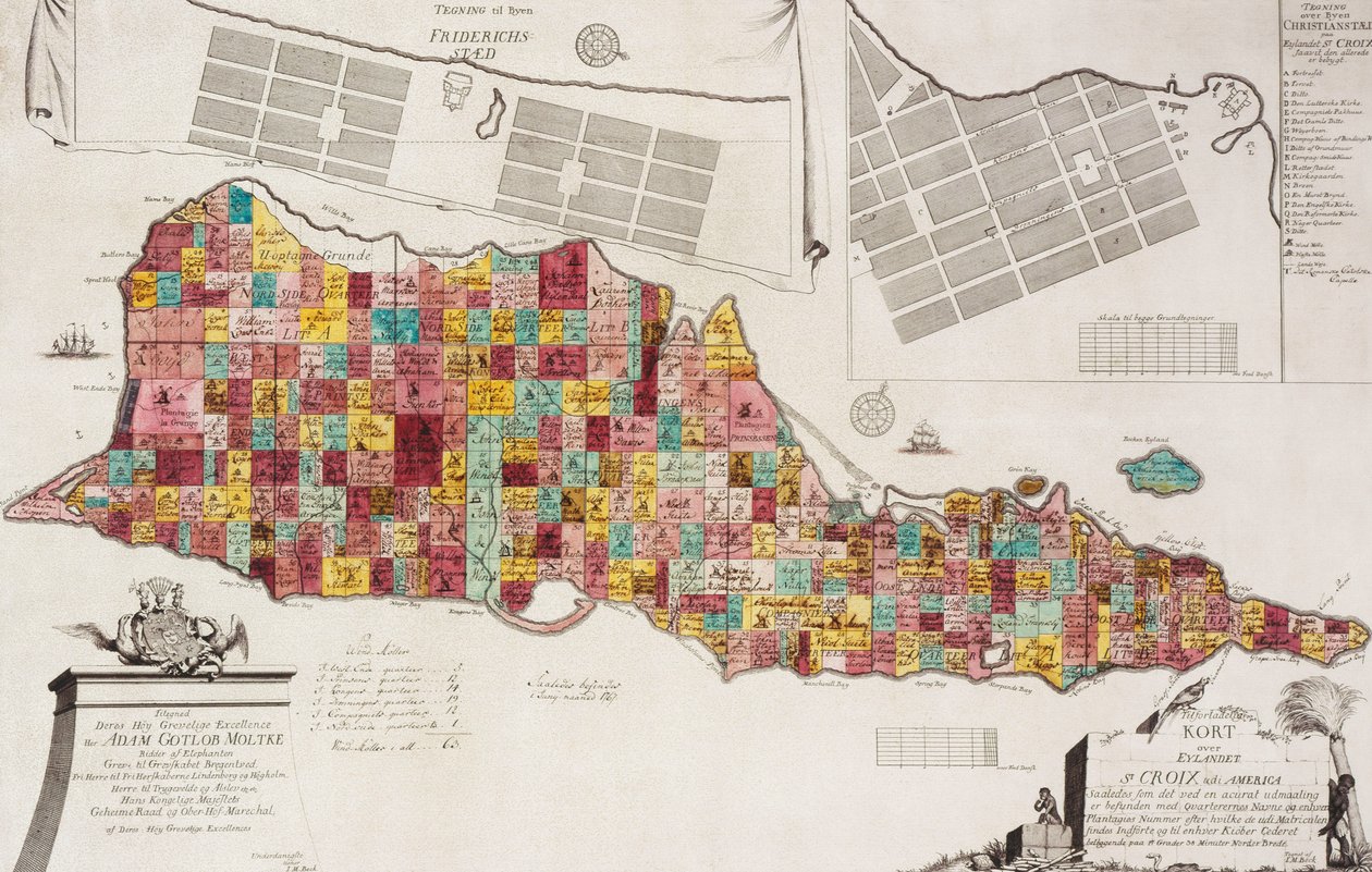 Pålitlig karta över Eylandet St. Croix udi America, Köpenhamn, 1754, 1754 av Unknown artist