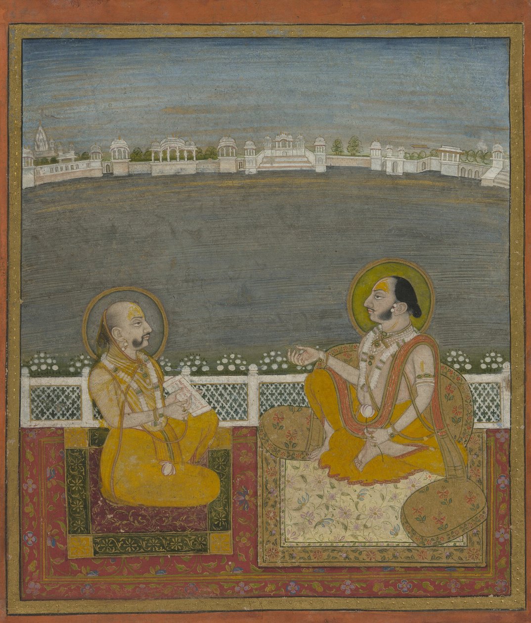 Tilkayat Dauji II Maharaj med en besökare av Unknown artist