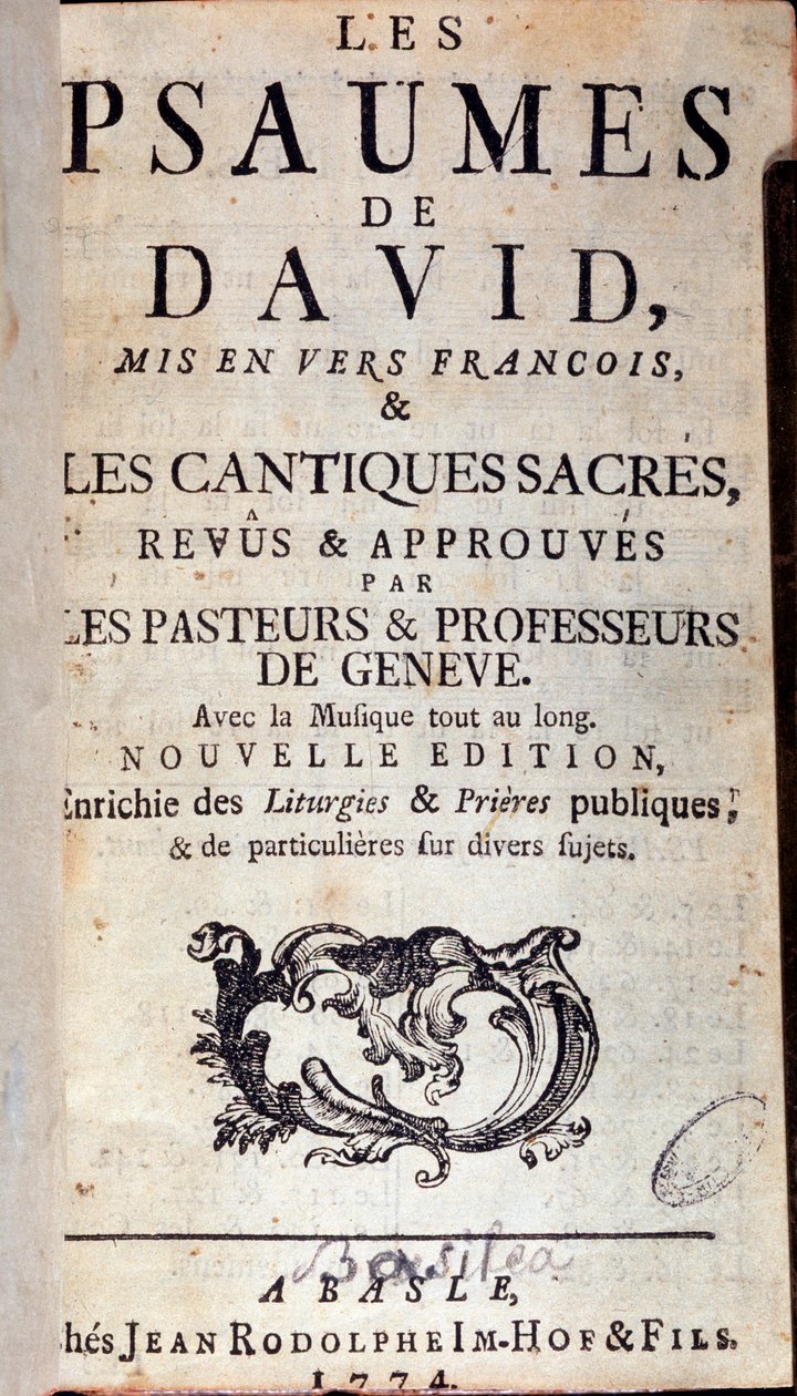 Titelsidan för Davids psalmer (1774) av Unknown artist