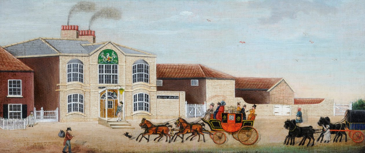 Trafalgar" scenvagn, ca 1860 (olja på duk) av Unknown artist
