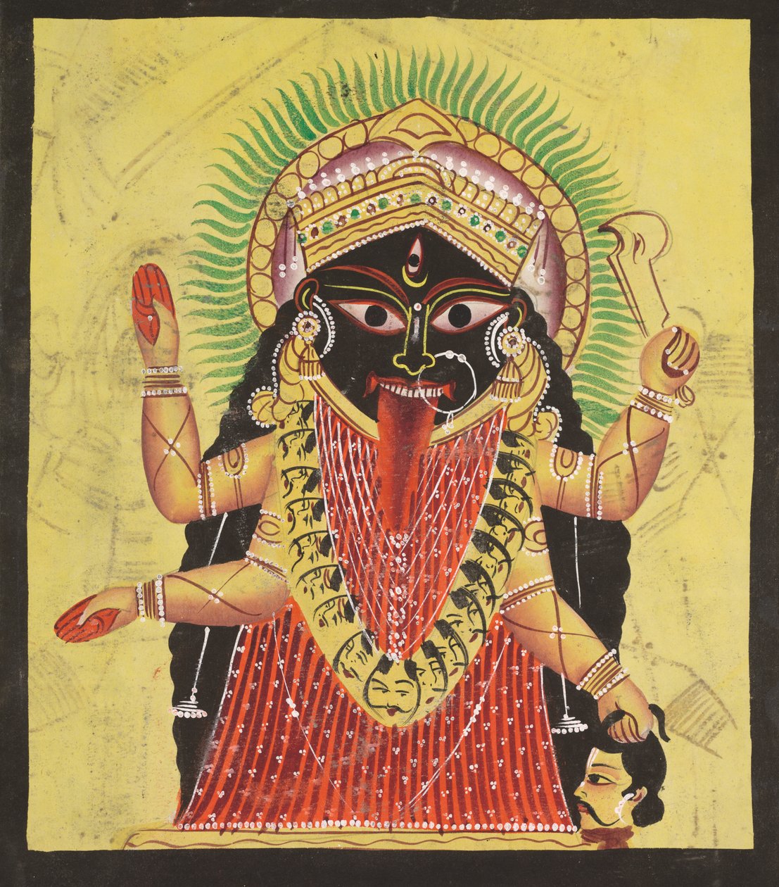 Två aspekter av Kali: Kali Enshrined av Unknown artist