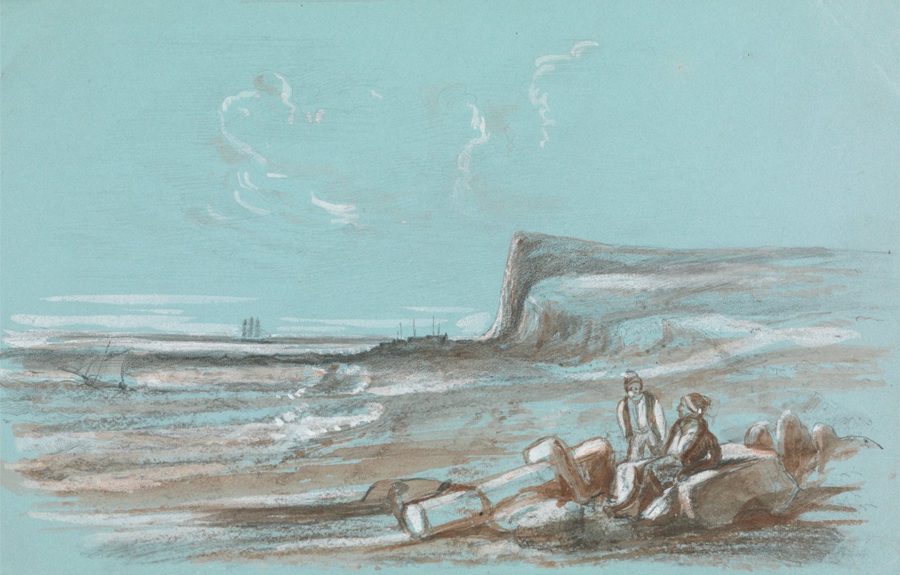 Två fiskare på en strand av Unknown artist